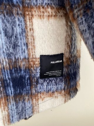 Casaco xadrez Pull&Bear azul e castanho