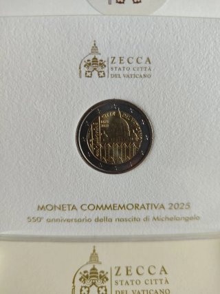 Moneda 2€ Vaticano 2025 Miguel Ángel