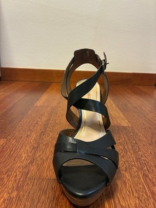 Sandalias tacón Martinelli piel negras 38 mujer