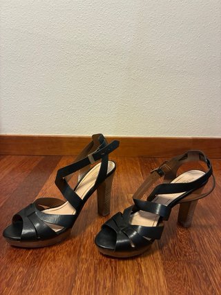 Sandalias tacón Martinelli piel negras 38 mujer