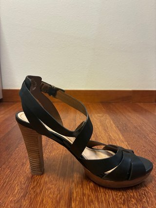 Sandalias tacón Martinelli piel negras 38 mujer
