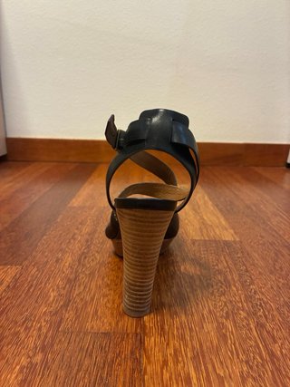 Sandalias tacón Martinelli piel negras 38 mujer