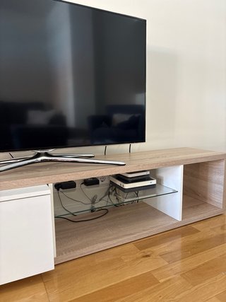 Mueble TV 240cm Blanco y Madera