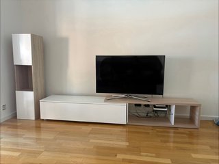 Mueble TV 240cm Blanco y Madera