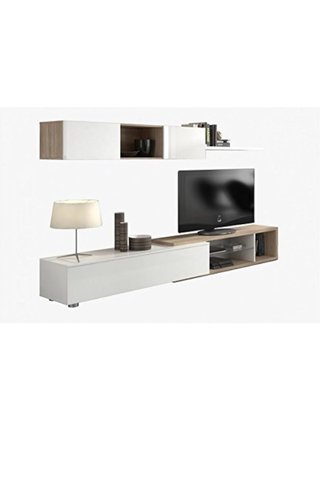 Mueble TV 240cm Blanco y Madera