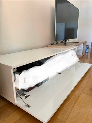 Mueble TV 240cm Blanco y Madera
