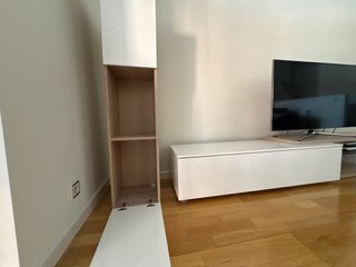 Mueble TV 240cm Blanco y Madera