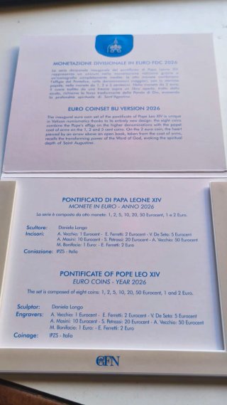 Monedas estuche Euros Vaticano 2026 Papa León XIV