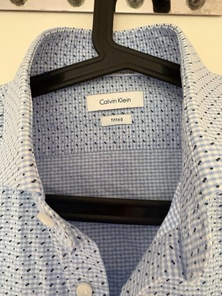 Camisa Calvin Klein fitted Azul Estampada