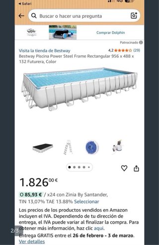 Piscina desmontable metal y plástico