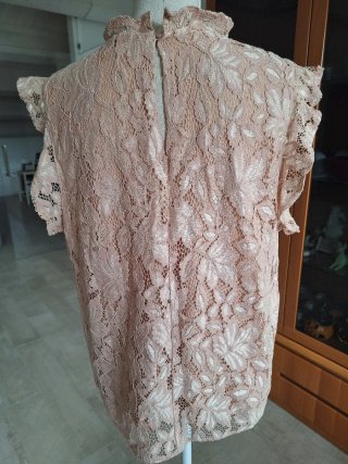 Blusa donna pizzo rosa antico
