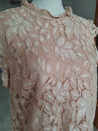 Blusa donna pizzo rosa antico