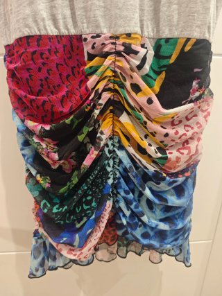 Vestido Desigual Gris Multicolor