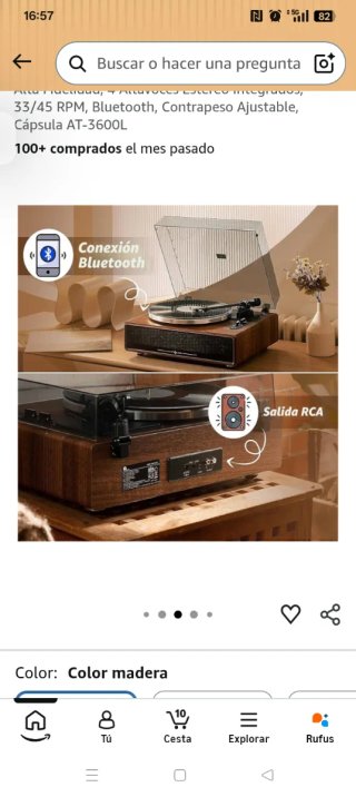 1ByOne Tocadiscos Madera - Nuevo a estrenar