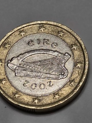 Moneda 1 Euro Eire 2002 Arpa Celta Exceso Metal