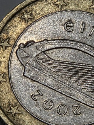 Moneda 1 Euro Eire 2002 Arpa Celta Exceso Metal