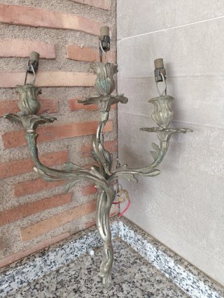 Pareja Apliques Pared Metal Dorado/Plateado