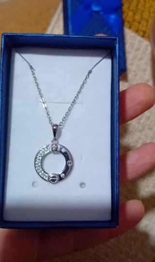 Collar Círculo Circonitas Plata 925 Baño Oro