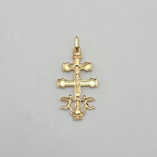 Colgante Cruz Caravaca de oro de 18k. 0.76 g.