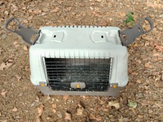 Transportín para perros beige y gris