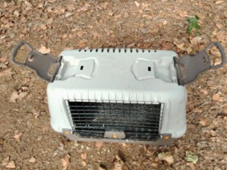 Transportín para perros beige y gris
