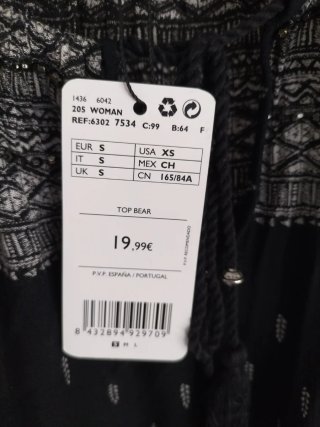Blusa Mango Estampada con Pedrería
