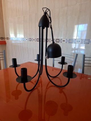 Lámpara colgante negra estilo rústico
