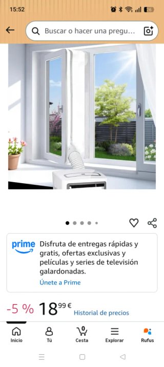 Cubierta aislante para ventana
