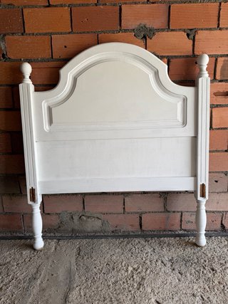 Cabecero cama vintage madera blanco