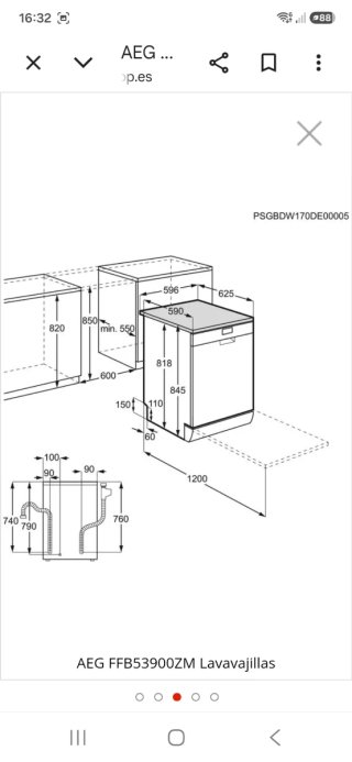 Lavavajillas AEG FFB53900ZM