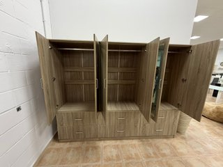 armario ropero de 6 puertas + espejos + cajones