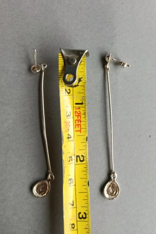 Pendientes largos de plata