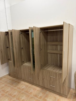 armario ropero de 6 puertas + espejos + cajones