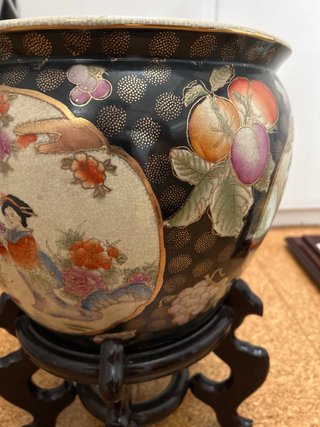 Jarrón Chino Cerámica Decorado