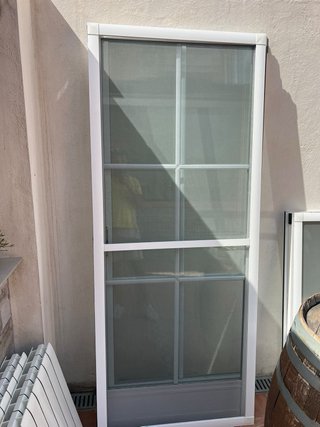 Puertas correderas aluminio blanco, con mosquitera