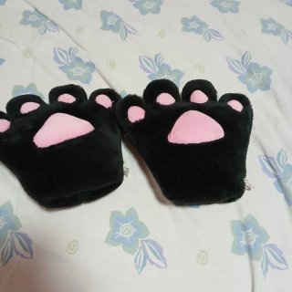 Manoplas de peluche pata de gato