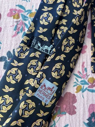 Corbata Hermes Azul y Amarillo