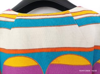 Top vintage 70s estampado multicolor