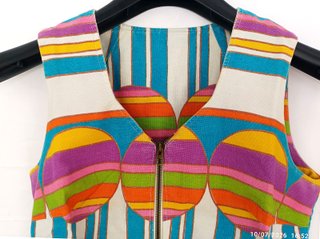 Top vintage 70s estampado multicolor