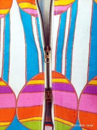 Top vintage 70s estampado multicolor