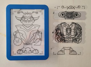 Mesa de luz para dibujar con plantillas