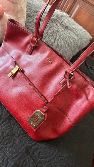 Bolso Piel Ralph Lauren Rojo