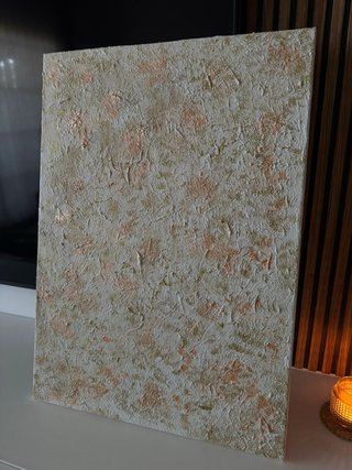 Cuadro Texturizado Beige y Dorado Hecho a Mano