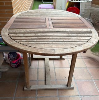 Mesa de jardín extensible de madera