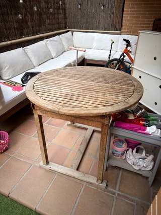 Mesa de jardín extensible de madera