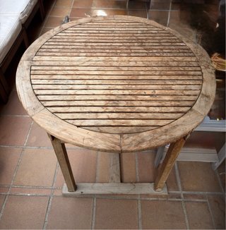 Mesa de jardín extensible de madera