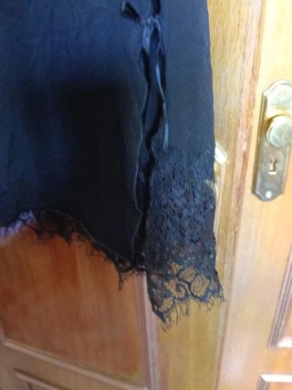 Camisón elegante encaje y lazada seda