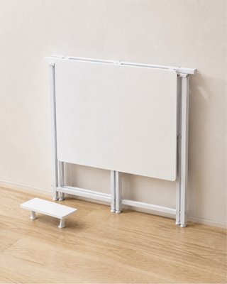 Mesa escritorio plegable blanca 80cm con repisa