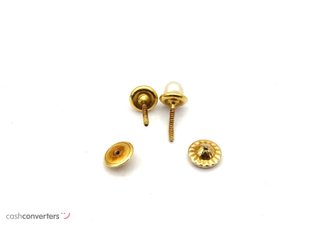 pendientes oro 18k con piedra con perla