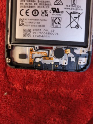 Chasis Samsung Galaxy A22 con batería y altavoz